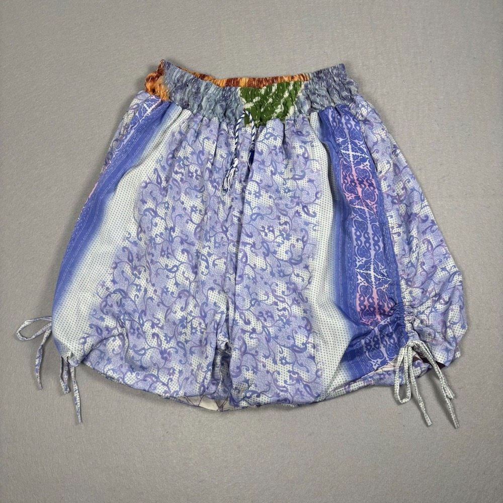 Kantha Bae Shorts Free Size Patchwork Upcycled Elastic Waist Boho Stretch OSFM